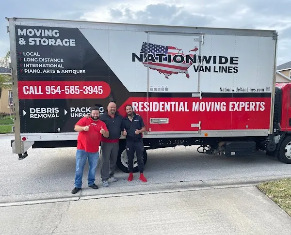 Side of a Nationwide Van Lines moving and storage box truck